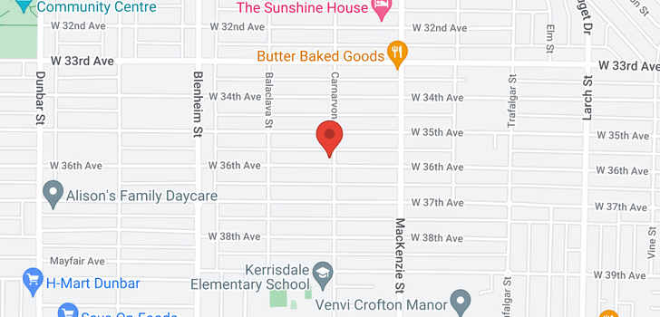 map of 3007 W 36TH AVENUE